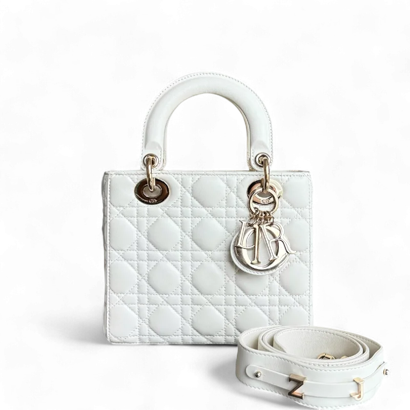 Waterproof backpack for hikingDior Lady Small ABC - Cannage Lambskin Cream White Gold Hardware ABC Strap