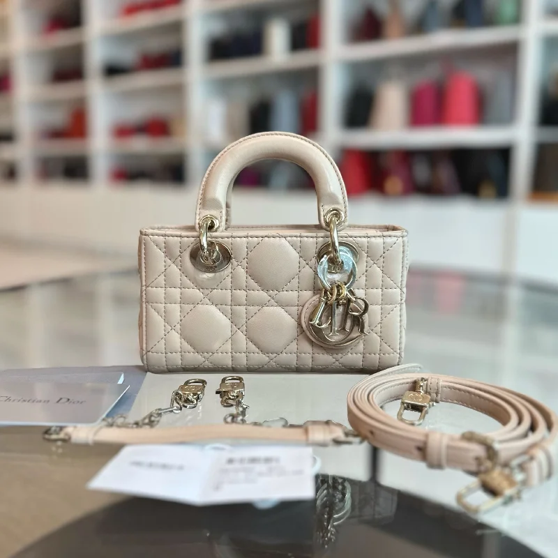 Vintage-inspired handbagsD-Joy Mini Beige Lambskin GHW D Joy