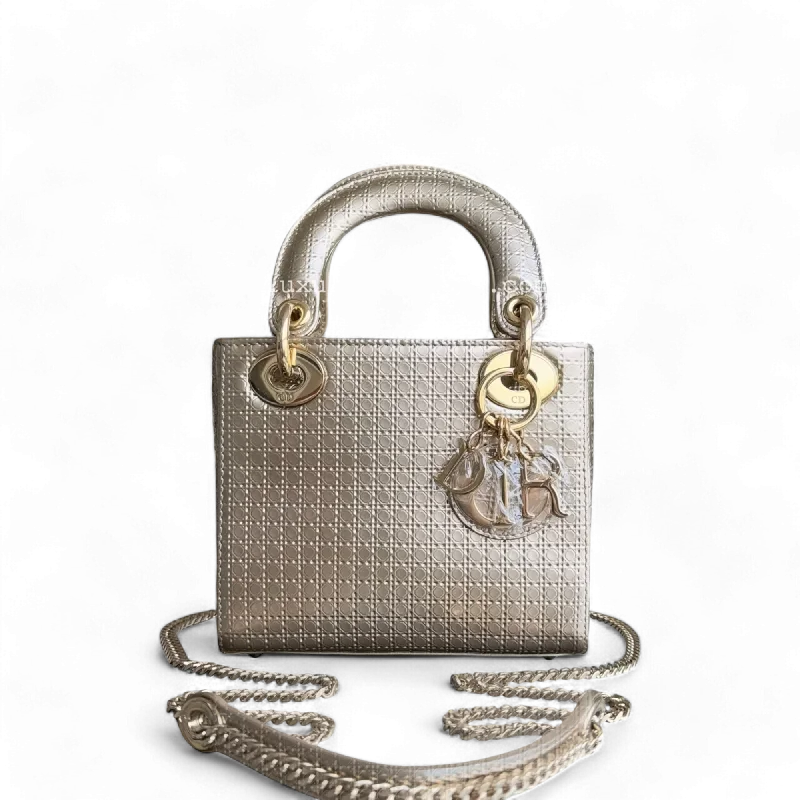 Water-resistant travel backpacksDior Lady Mini - Metallic Cannage Calfskin Gold Gold Hardware