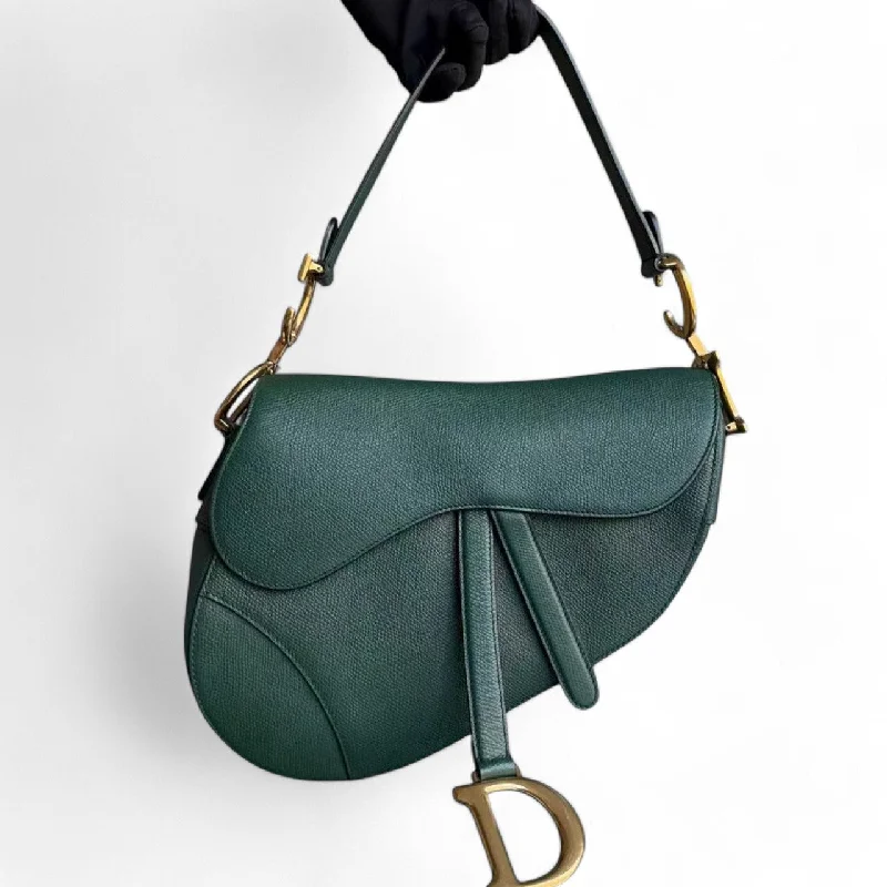 Crossbody bags for everyday useDior Saddle Medium - Grained Calfskin Green Gold Hardware