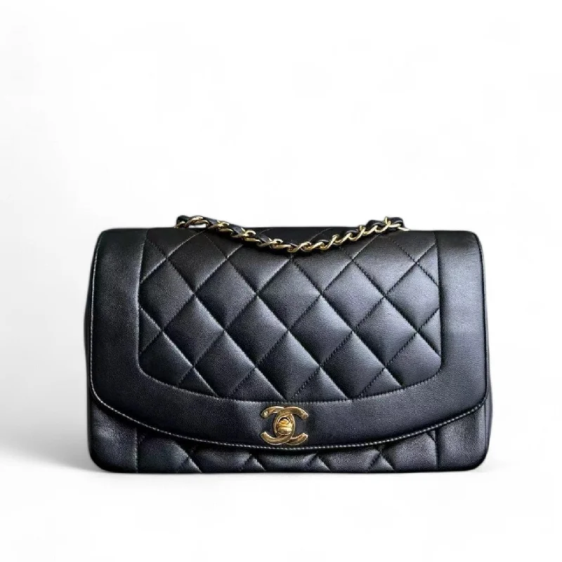 Best bags for weekend getawaysChanel Vintage Diana Medium - 25CM Quilted Lambskin Black 24K Gold Hardware Series 2