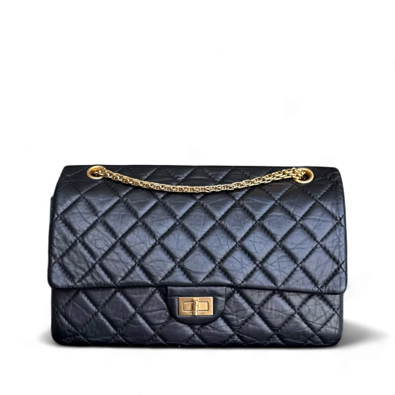 Large capacity travel bagsChanel 2.55 Reissue 226 - Medium Calfskin Quilted Black Gold Hardware Series 15