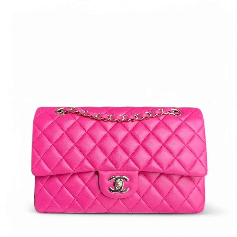 Luxury brand bags on saleChanel Classic Flap Medium - 25CM Quilted Lambskin Hot Pink Gold Hardware Series 21