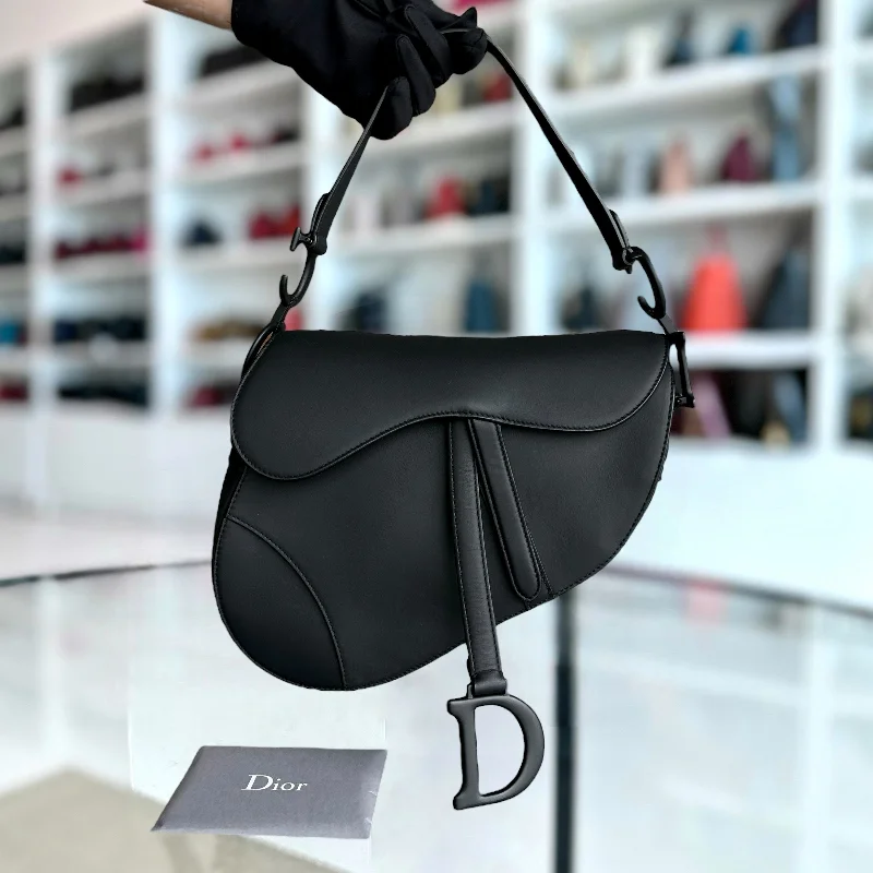 Best-selling designer bags 2025Saddle Medium CalfskinAll Black BHW