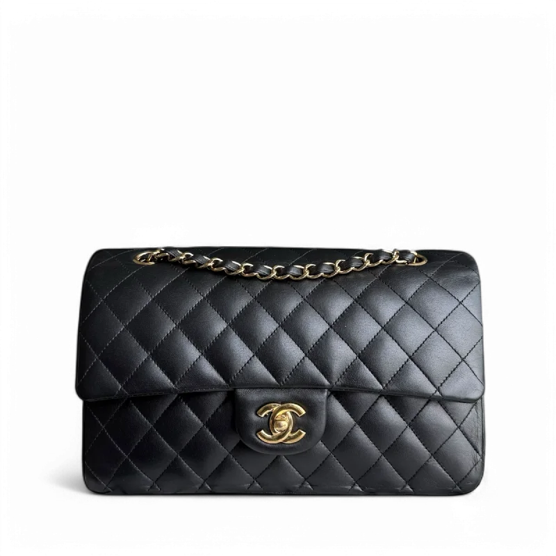 Large capacity travel bagsChanel Classic Flap Medium - 25CM Quilted Lambskin Black Gold Hardware Series 14