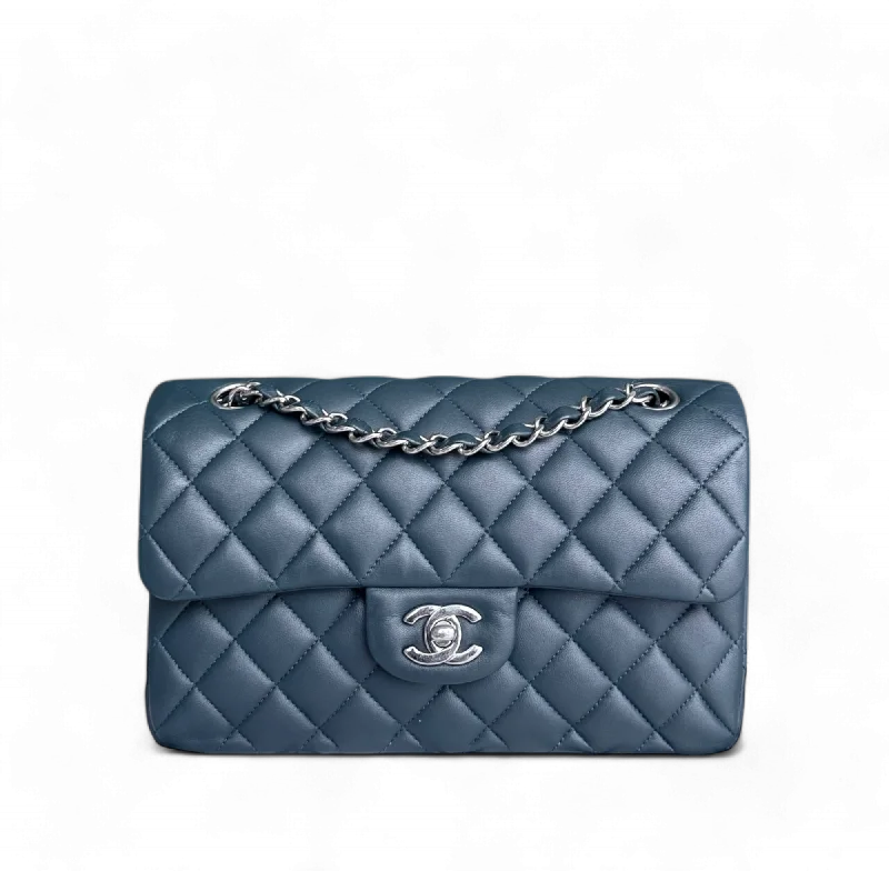 Best bags for weekend getawaysChanel Classic Flap Small - 23CM Quilted Lambskin Dark Blue Silver Hardware Series 26