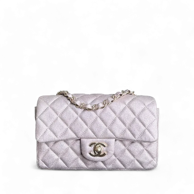 Designer bags for womenChanel Classic Flap Mini - 20CM Rectangle Iridescent Lambskin Quilted Pink Gold Hardware Series 20