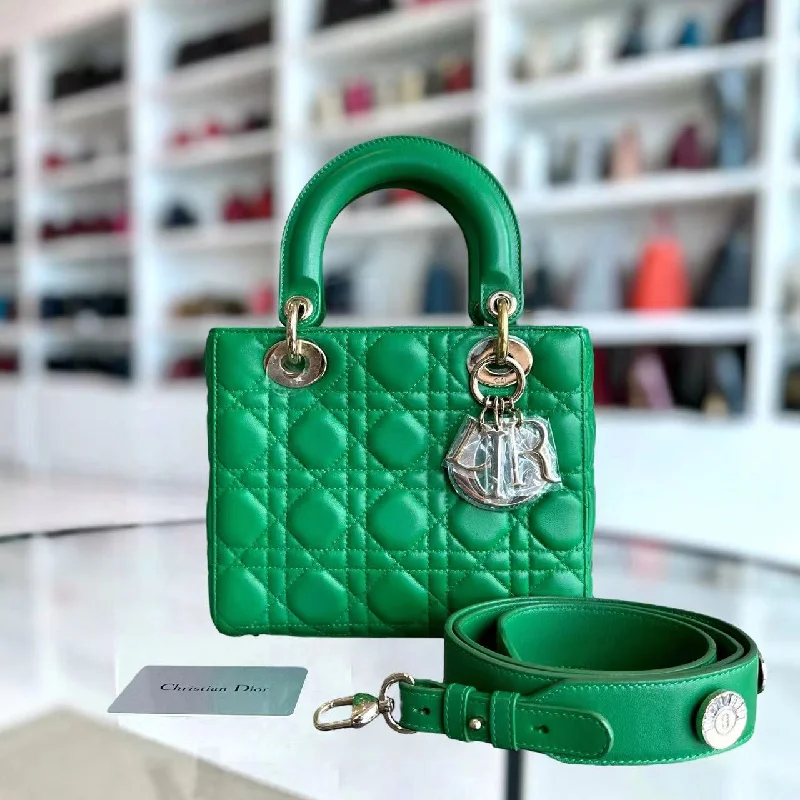 Luxury brand bags on saleLady Small Cannage Lambskin Jade Green ABC MyABC Golden Hardware