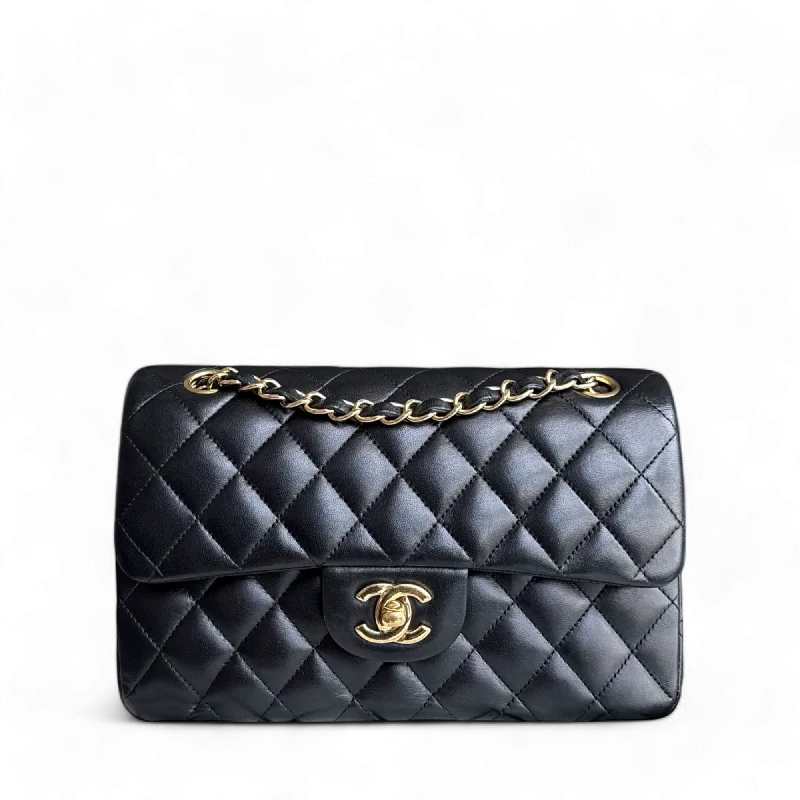 Sustainable fashion bagsChanel Classic Flap Small - 23CM Quilted Lambskin Black Gold Hardware Series 18