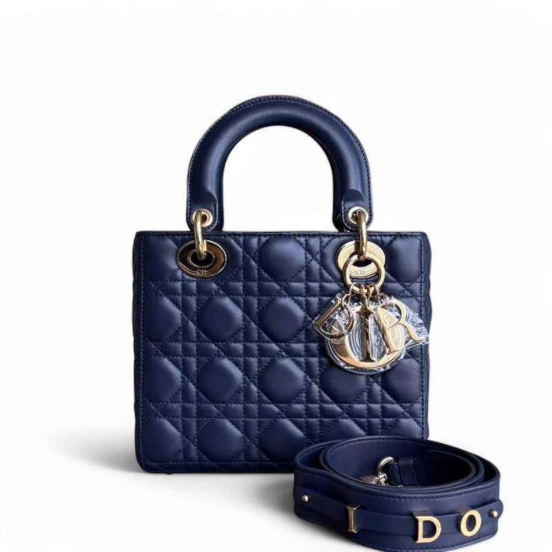 Stylish laptop bags for professionalsDior Lady Small MyABC - Cannage Lambskin ABC Dark Navy Blue Gold Hardware