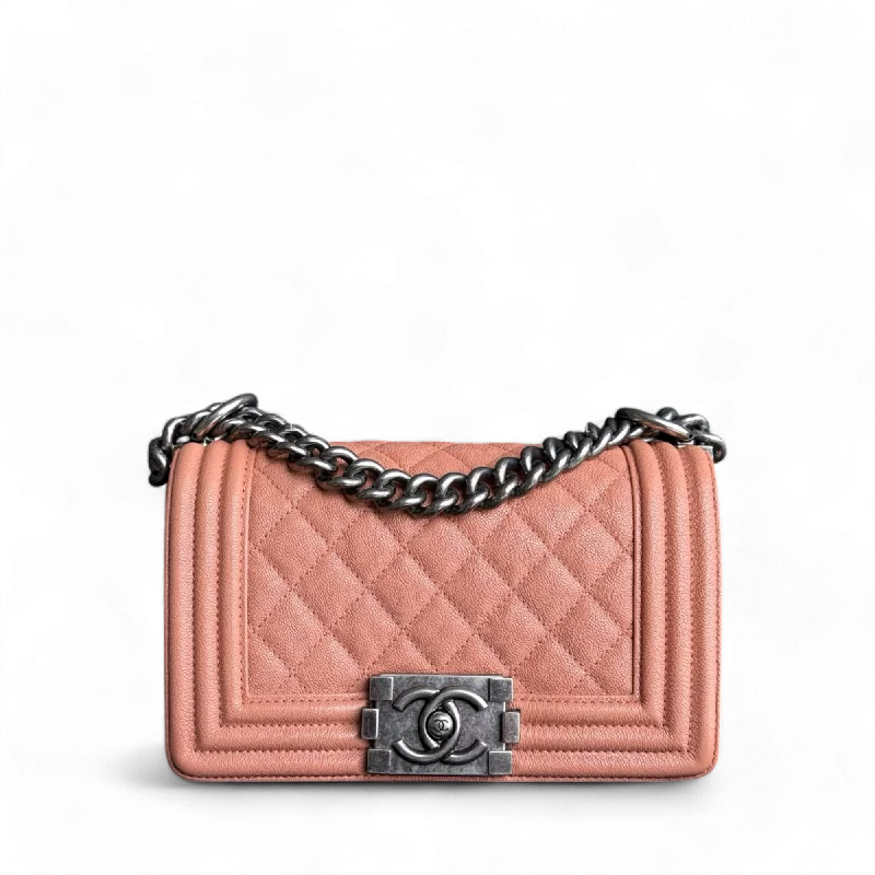 Best tote bags for workChanel Boy Small - Caviar 20CM Quilted Blush Ruthenium Silver Hardware Series 27