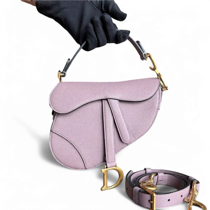 Top-rated backpack brandsDior Saddle Small - Grained Calfskin Adjustable Starp Nude Pink Gold Hardware