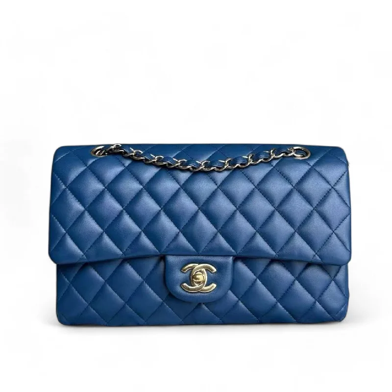 Best tote bags for workChanel Classic Flap Medium - 25CM Quilted Lambskin Dark Blue Gold Hardware Series 25