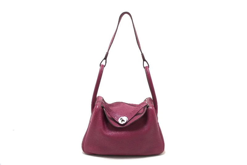 Best-selling designer bags 2025Authentic Hermes Rose Purple Togo Leather Lindy 26 Handbag/Shoulder Bag