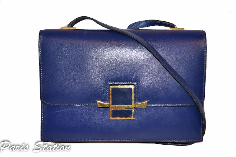 Affordable designer bag dupesAuthentic Hermes Blue Vintage Leather Clutch Messenger Bag