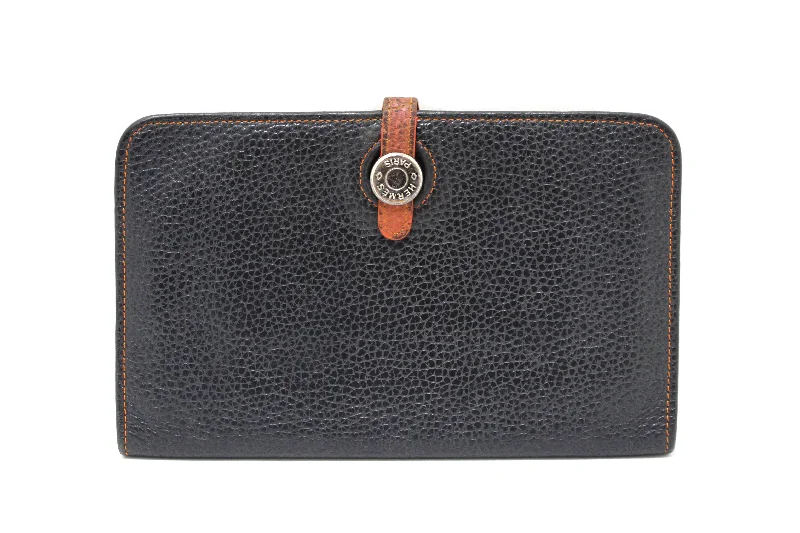 Designer bags with detachable strapsAuthentic Hermes Black/Brown Bi-Color Togo Leather Dogon Wallet