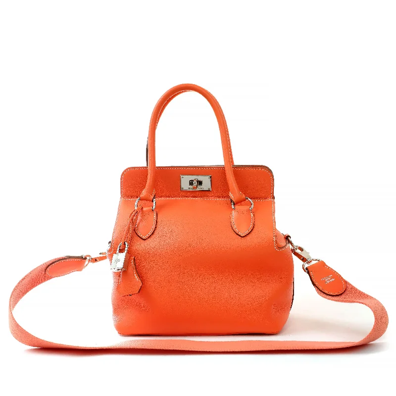 Trendy bucket bags for summerHermes 20cm Mango Evercolor Toolbox Bag w/ Palladium Hardware