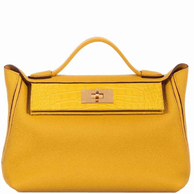 Mini bags for evening outHermès 24/24 29 Jaune Ambre Togo & Alligator Gold Hardware