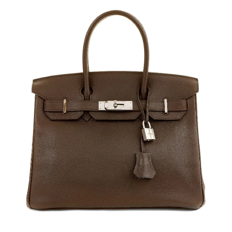 High-end designer bags for menHermes 30cm Havana Brown Evergrain w/ Palladium Hardware