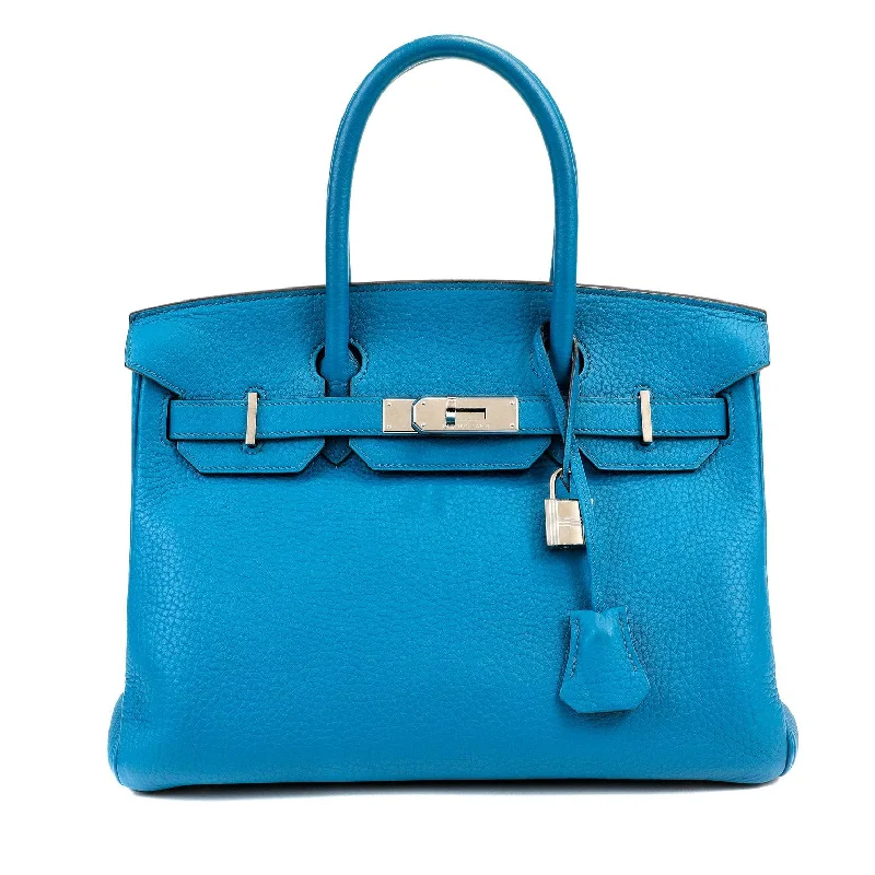 Lightweight duffle bags for gymHermès 30cm Blue Izmir Togo 118  Box Q w/ Palladium Hardware