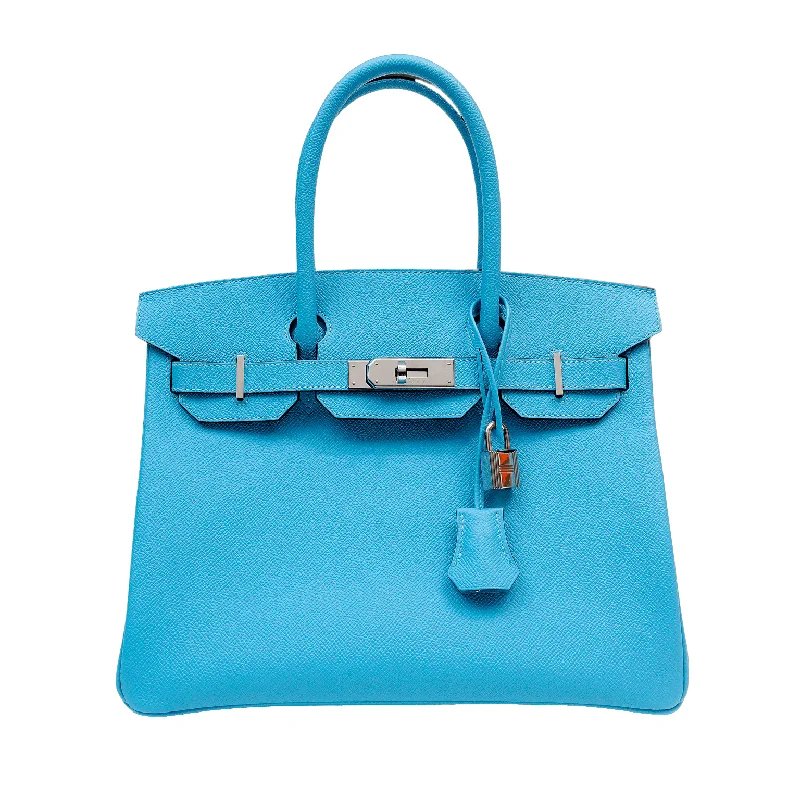 Mini bags for evening outHermes 30cm Cotton Candy Blue Epsom w/ Palladium Hardware