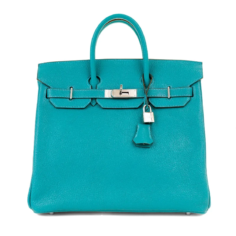 Best tote bags for workHermès 30cm HAC Turquoise Chèvre w/ Palladium Hardware