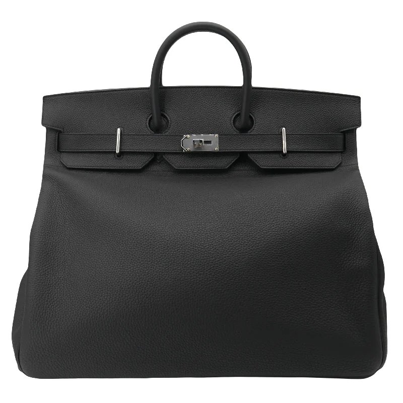 Luxury handbags 2025Hermès 50cm HAC Black Togo Leather Palladium Hardware