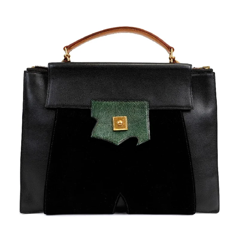 Trendy transparent PVC bagsHermès Black Lambskin & Suede Portfolio Bag