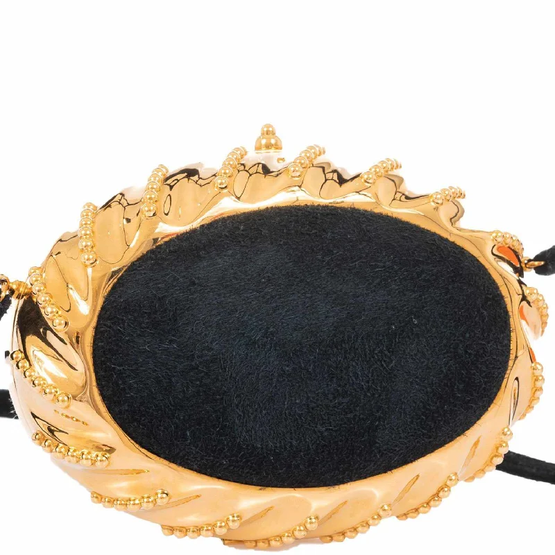 Customizable monogram bagsHermès Oursin Evening Bag Black Doblis Suede Gold Hardware