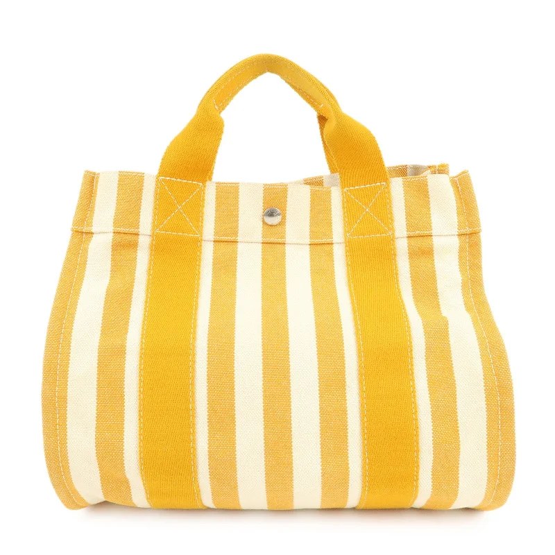 Best tote bags for workHERMES Canvas Cannes PM Tote Hand Bag Tote Bag Ivory Yellow