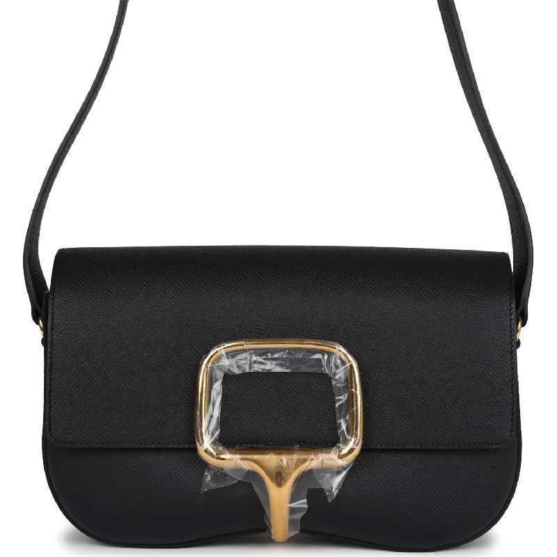 Eco-friendly tote bags for shoppingHermes Della Cavalleria Elan Black Epsom Gold Hardware