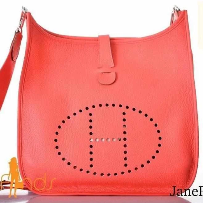 Trendy transparent PVC bagsHermès Evelyne GM Rose Jaipur Clemence