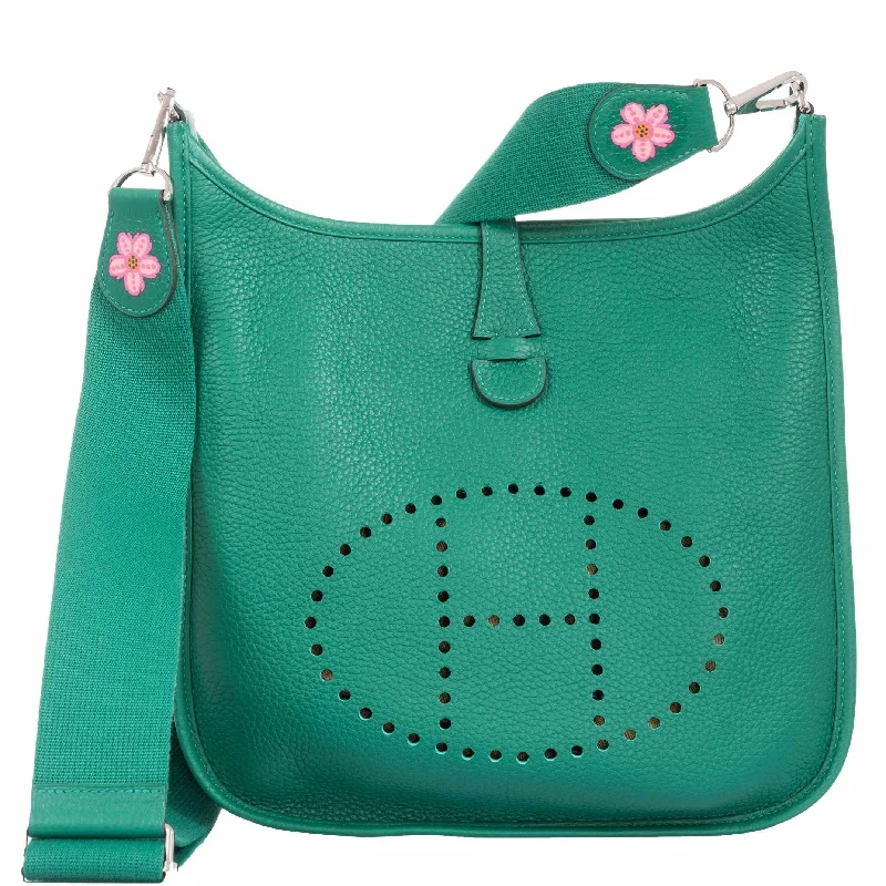 Best-selling designer bags 2025Hermès Evelyne III PM Vert Vertigo Clemence Daisy * JaneFinds Custom Shop