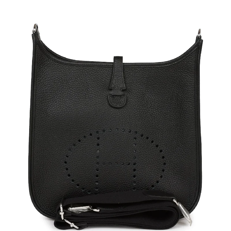 High-end designer bags for menHermes Evelyne PM Black Clemence Palladium Hardware