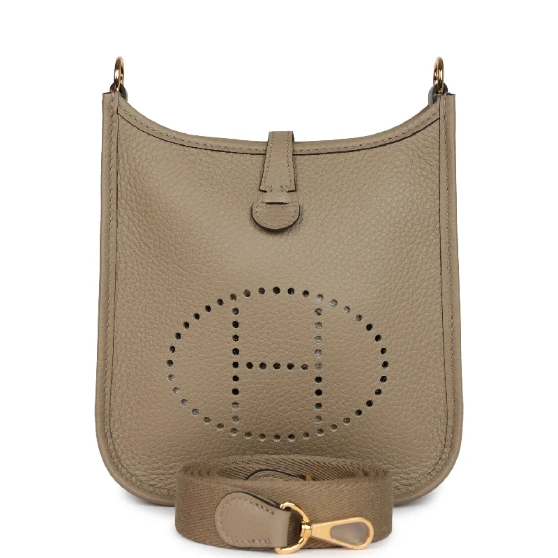 Affordable leather bagsHermes Evelyne TPM Beige Marfa Clemence Gold Hardware