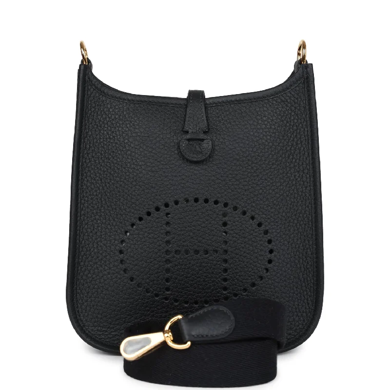 Luxury brand bags on saleHermes Evelyne TPM Black Clemence Gold Hardware