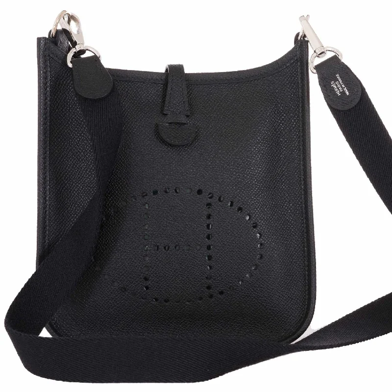 Designer bags with gold hardwareHermès Evelyne TPM Black Epsom Palladium Hardware