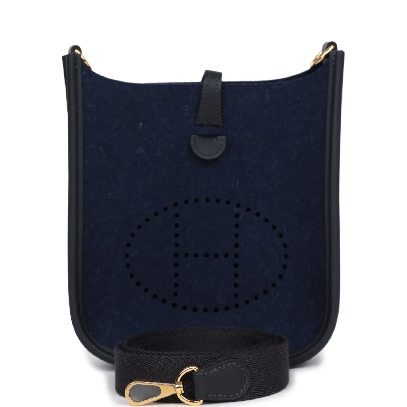 Best bags for photographersHermes Evelyne TPM Bleu Nuit Feutre and Caban Swift Gold Hardware