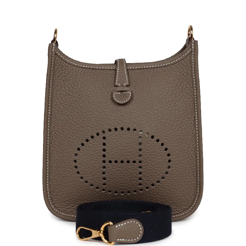 Crossbody bags for everyday useHermes Evelyne TPM Etoupe Clemence Gold Hardware