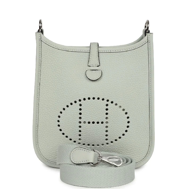 Luxury handbags 2025Hermes Evelyne TPM Gris Neve Clemence Palladium Hardware