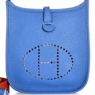 Designer bags with detachable strapsHermès Evelyne TPM 16 Blue Agate Clemence Amazone Strap Palladium Hardware