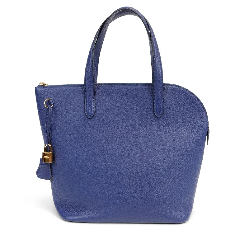 Designer bags with gold hardwareHermès Evergrain Blue Transat Commuter Bag w/ Gold Hardware