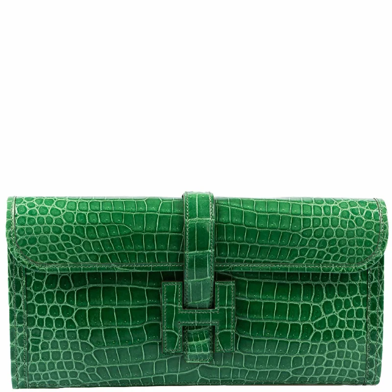 High-quality leather messenger bagsHermès Jige Elan 29 Cactus Porosus Crocodile