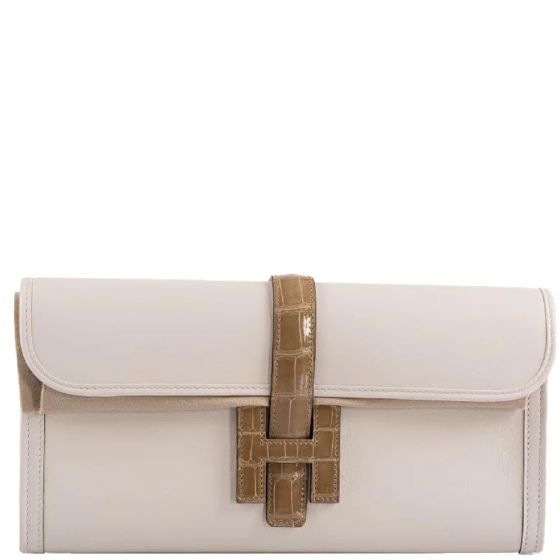 Vintage-inspired handbagsHermès Jige Elan 29 Touch Nata Beige Swift Leather & Sable Alligator - 2021, Z