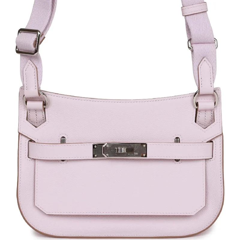 Sustainable fashion bagsHermes Jypsiere Mini Mauve Pale Verso Evercolor Palladium Hardware