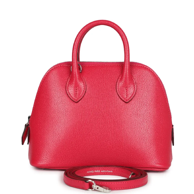 Affordable luxury bags Hermes Mini 1923 Bolide Rose Extreme Chevre Chamkila Palladium Hardware