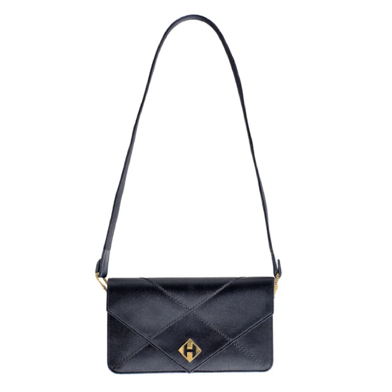 Designer bags with detachable strapsHermès Navy Blue Satin Evening Bag