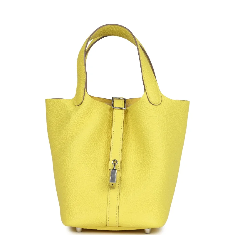 Vegan leather handbagsHermes Picotin Lock 18 Lime Clemence Palladium Hardware